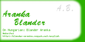 aranka blander business card
